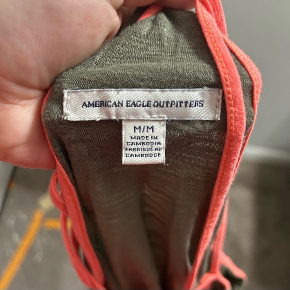 American Eagle Outfitters Green and Pink Sleeveless Tank A4 - Picture 5 of 5